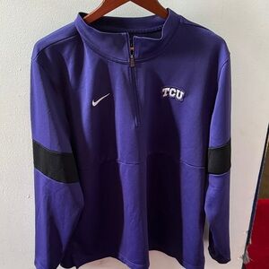 Nike Purple TCU Quarter-Zip Pullover with Black Accents